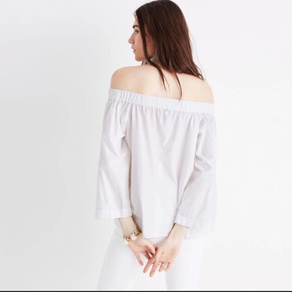 3/$25 MADEWELL White Clean Off the Shoulder Top.Size L - Picture 3 of 14